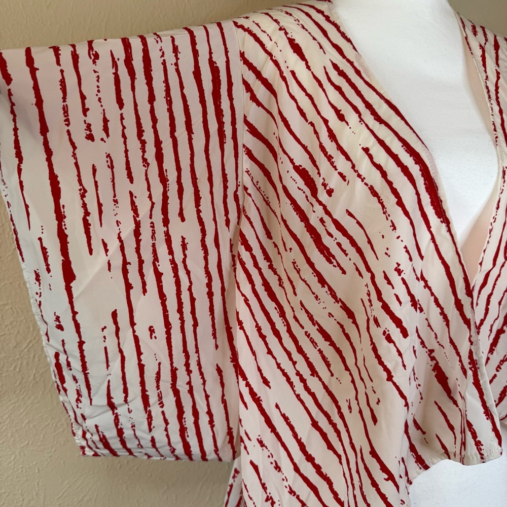 Y2K Forever 21 Red and White Striped Cape - Picture 2 of 5
